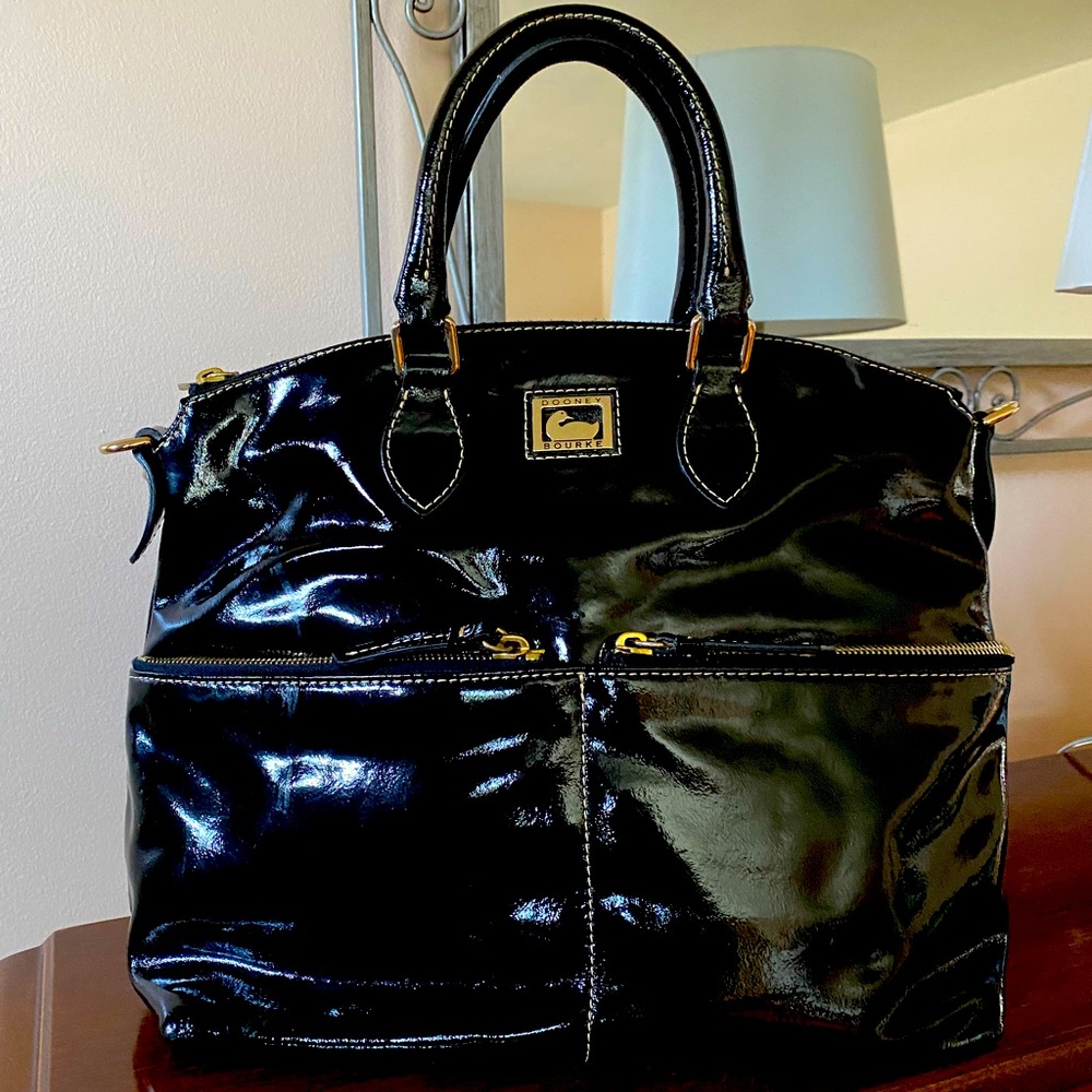 Dooney & Bourke patent leather pocket satchel